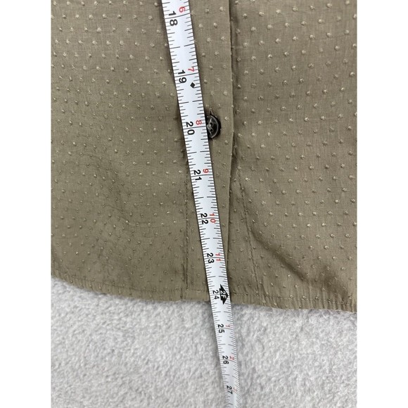 Ann Taylor Women's Button Up Blouse Taupe Brown Long Sleeve Size Small Textured - Picture 7 of 10